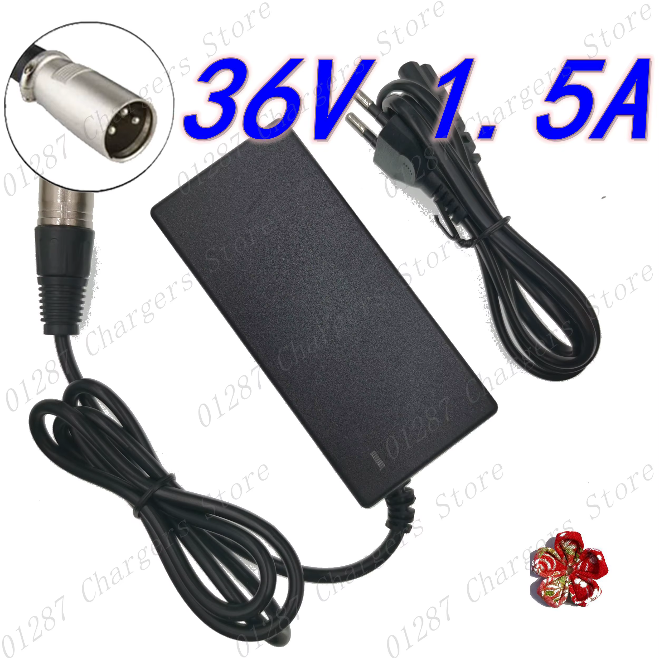 36V 1.5A 3 broches XLR batterie au plomb chargeur de vélo électrique scooter électrique e-bike charg