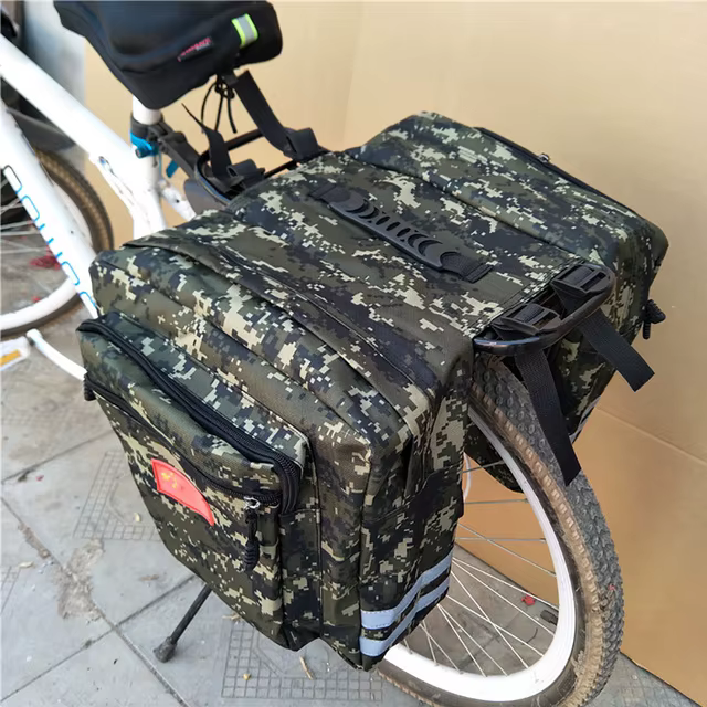 Sacs de coffre camouflage 2 en 1 pour vélo de route de montagne, support arrière Double face pour si