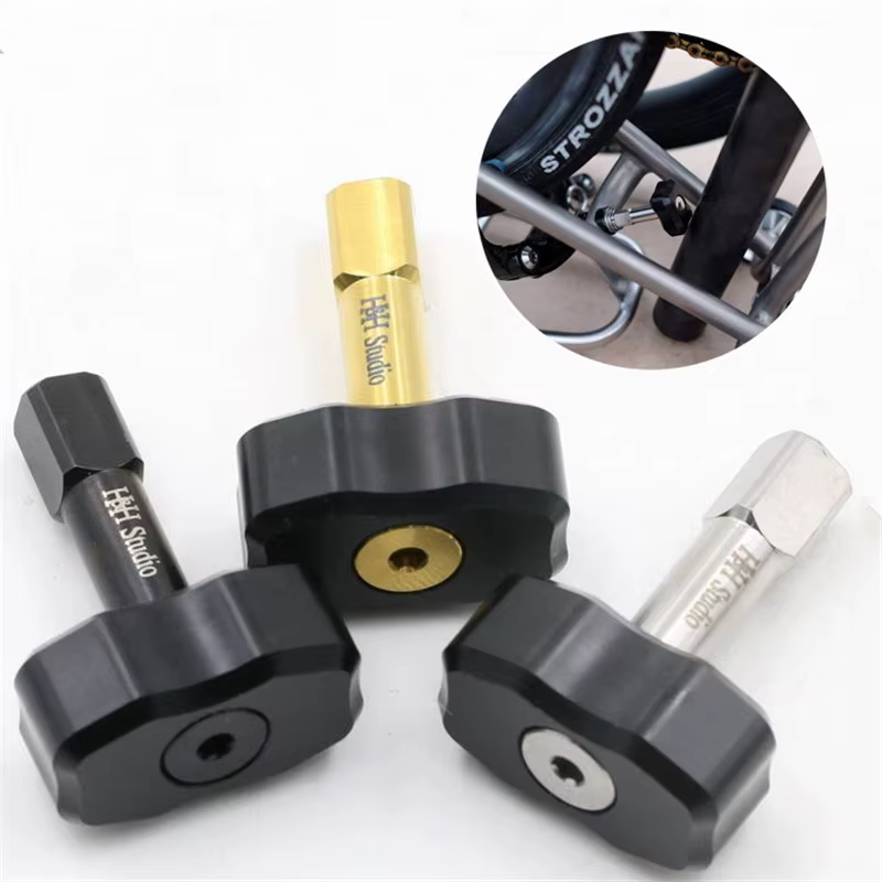 Support de stationnement pliable en titane pour vélo, avec embout en forme de champignon pour tube d