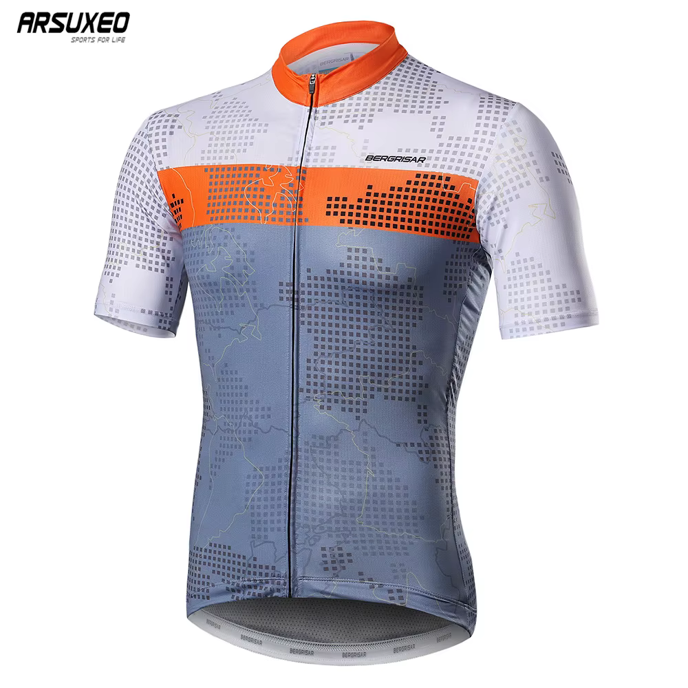 BERGRISAR-Maillot de cyclisme respirant pour homme, chemise de vélo VTT, vêtements de vélo de montag