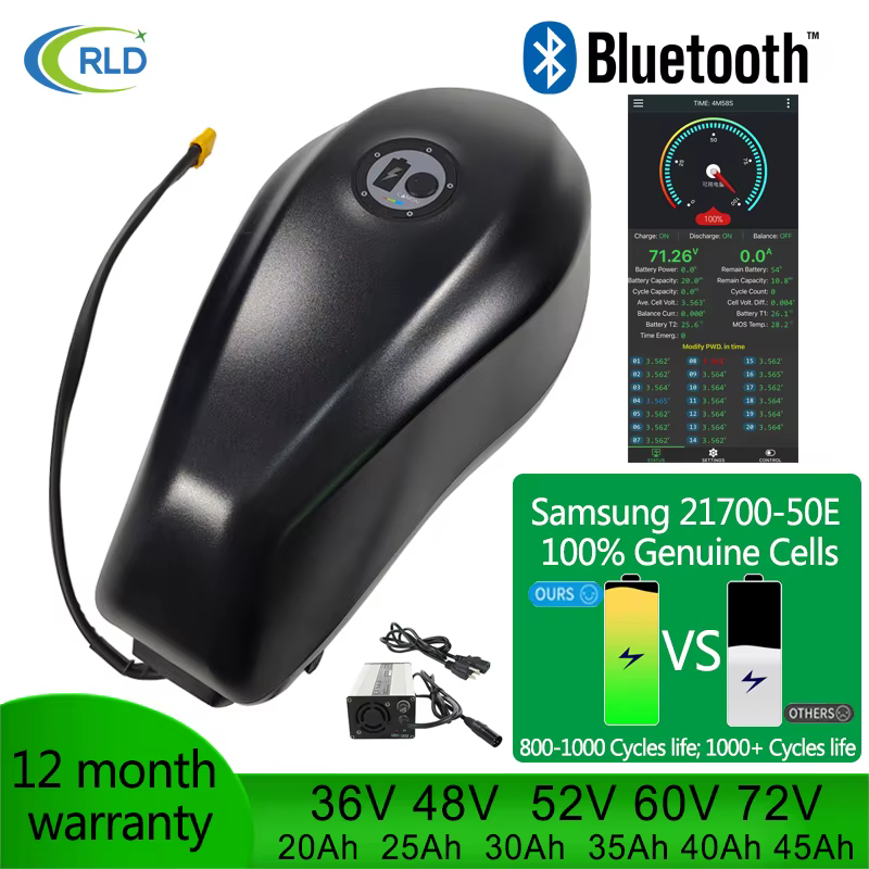 Batterie de Vélo Électrique avec Bluetooth, Combusemballages Précieux, Samsung, Haute Capacité, 36V,