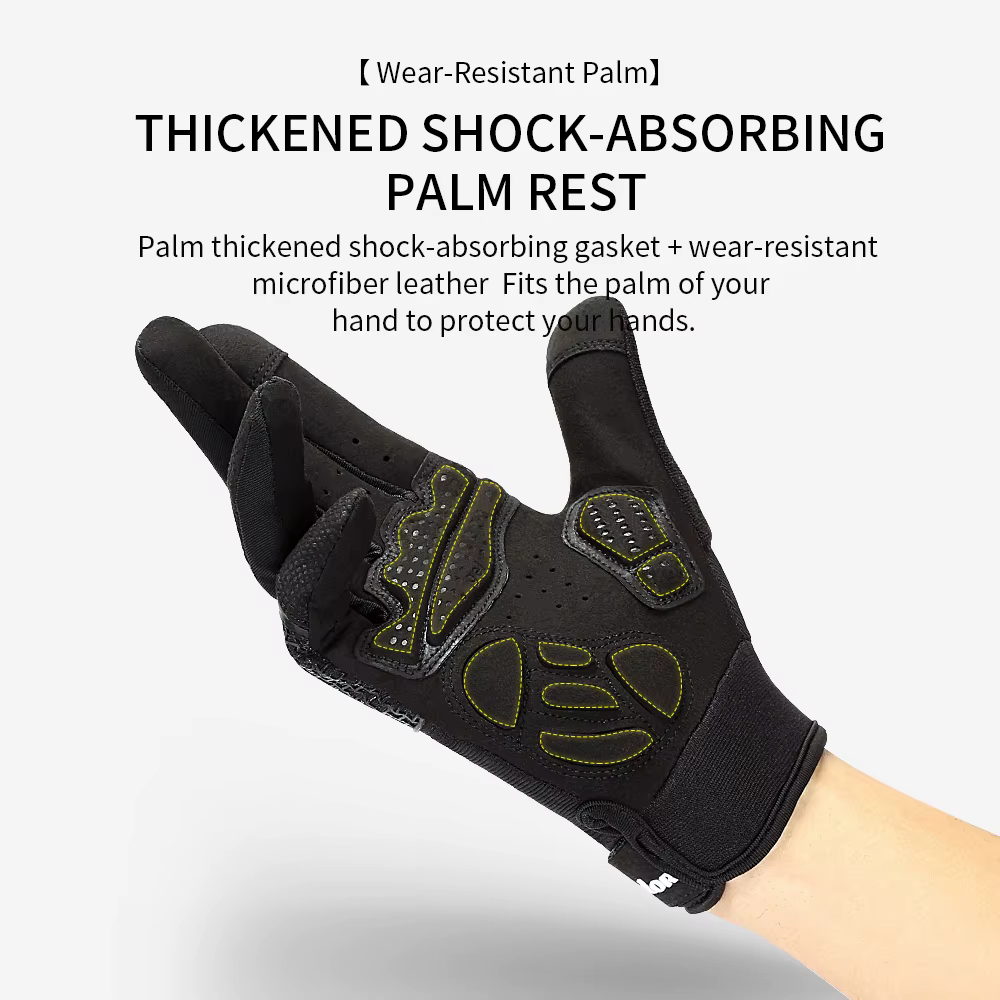 Gants de cyclisme antidérapants à doigts longs, absorbant les chocs, pour hommes, protection solaire