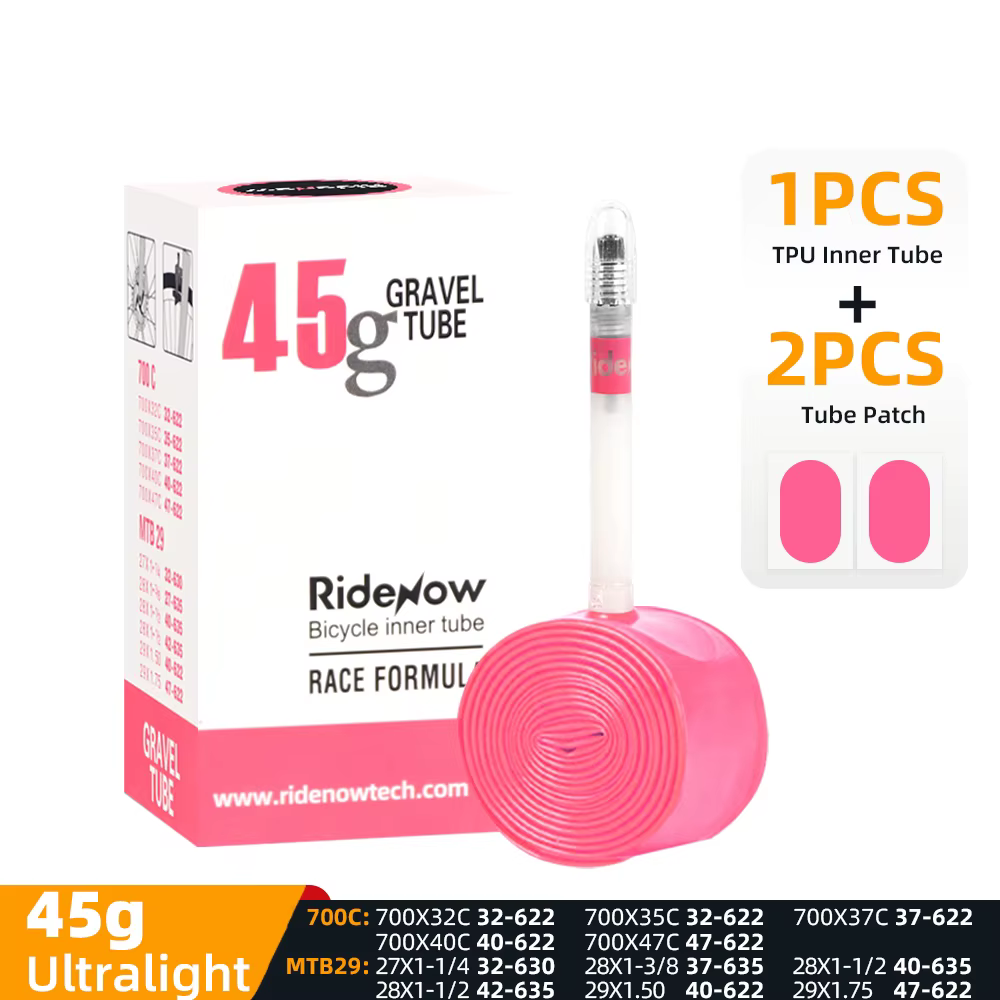Ridenow – Tube intérieur de vélo ultraléger en TPU, 26 /27.5 /29 pouces, 45mm/65mm/85mm, pour gravie