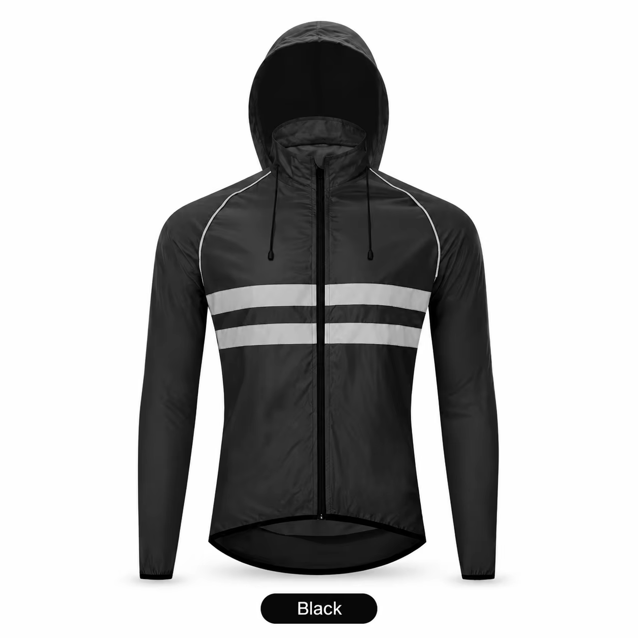 Veste de cyclisme pour homme, réfléchissante, à capuche, coupe-vent, hydrofuge, légère, pliable, pou