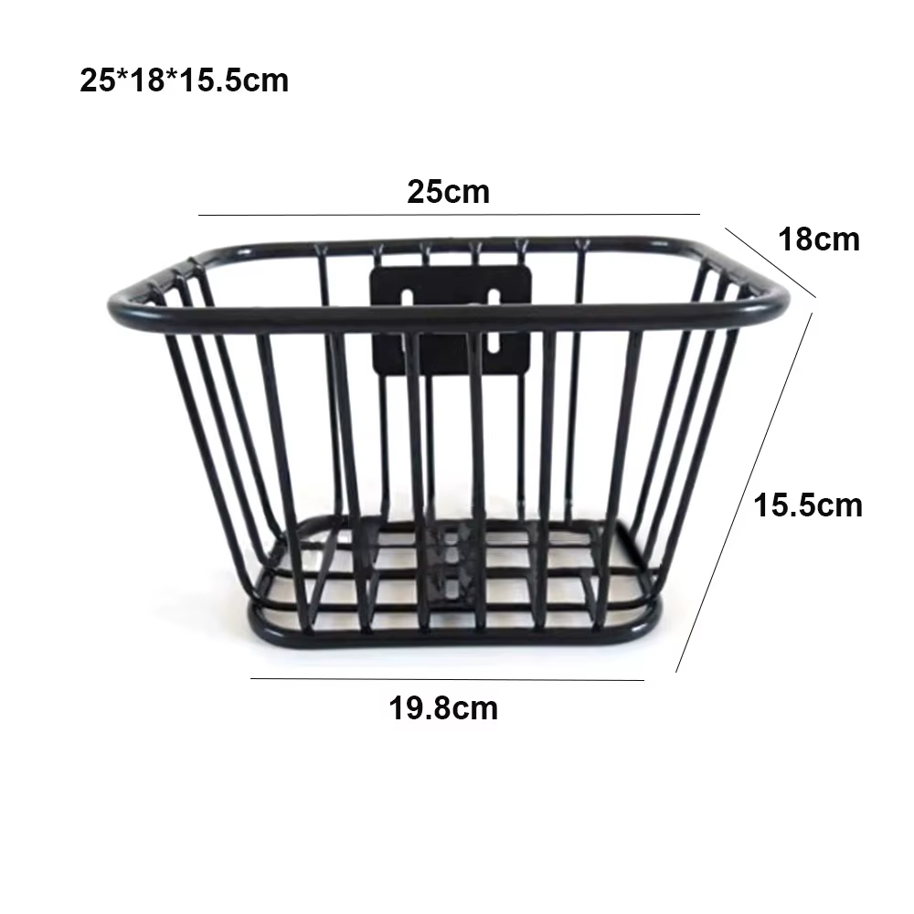 Panier arrière de vélo facile à installer, panier de vélo de montagne en métal durable, noir/argent,