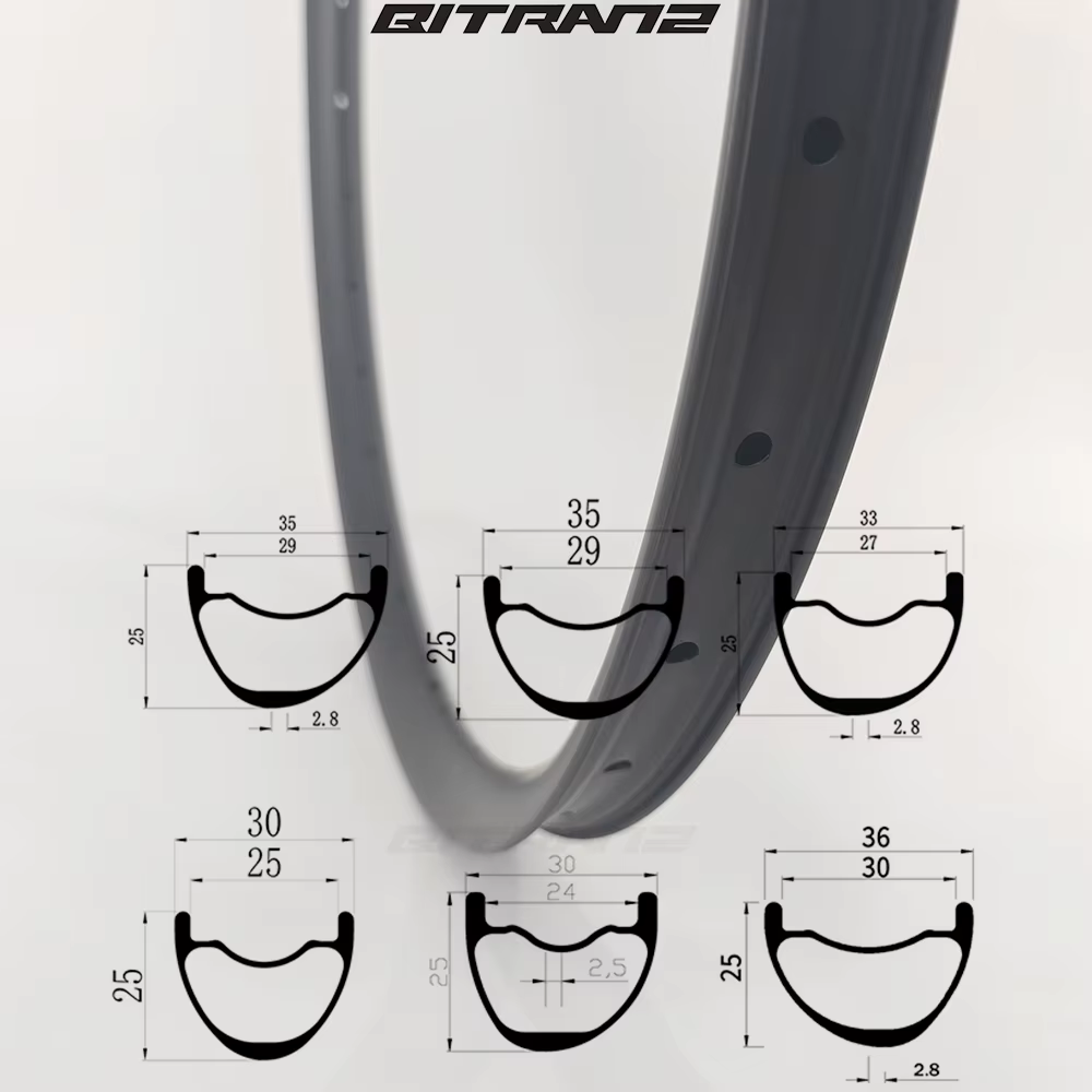 29er 27.5er XC AM VTT jante en carbone 30mm 33mm 35mm 36mm x 25mm 650B symétrique asymétrique sans c