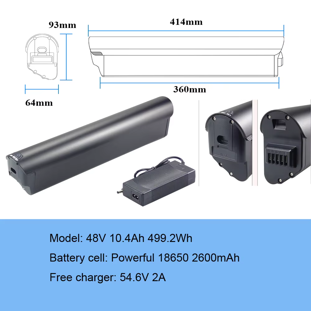 Jasion Roamer-Batterie de rechange pour vélo électrique avec chargeur, Ebike EB5, 48V, 11Ah, 12,8 Ah