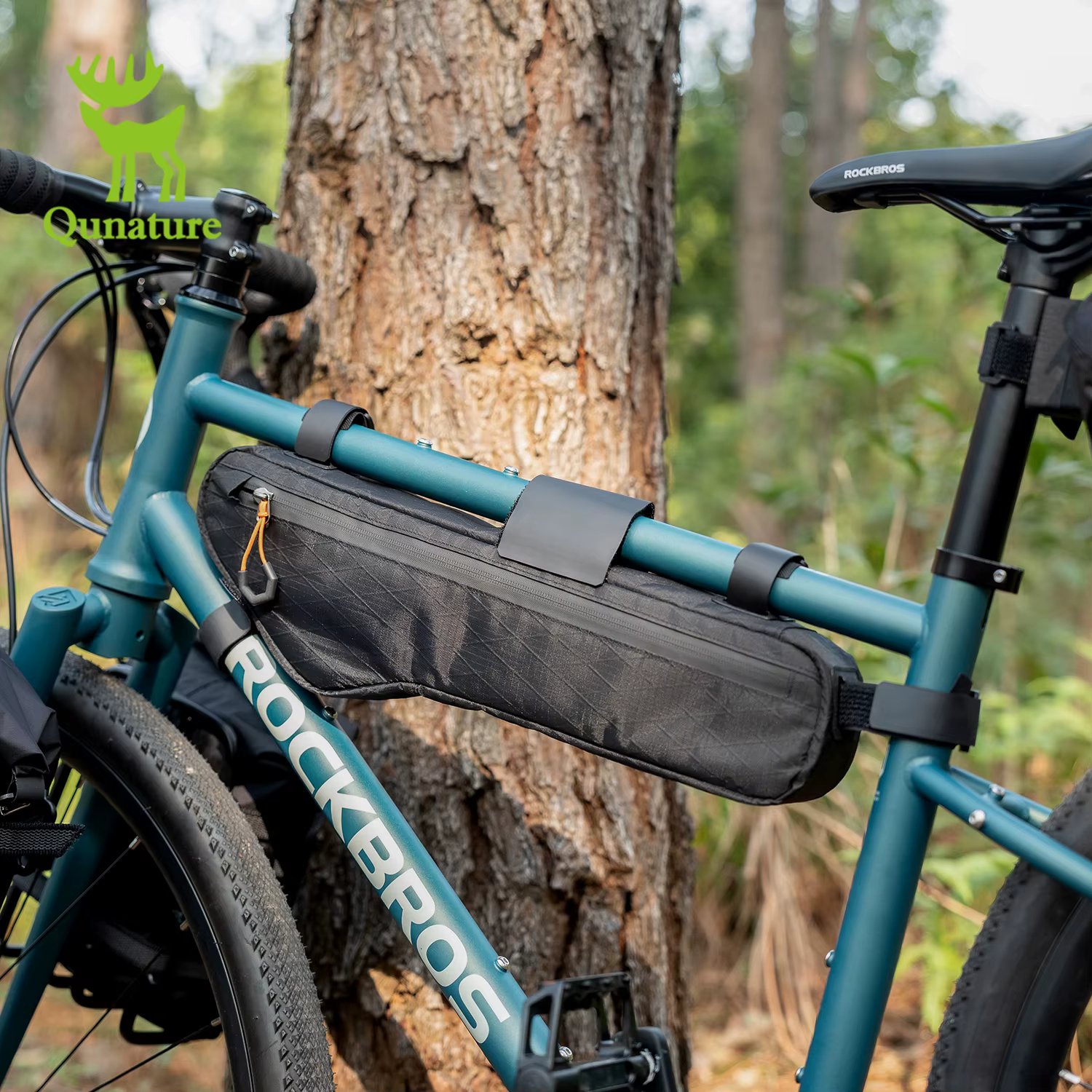 Qunature sac de vélo sac de cadre de vélo grande capacité étanche vtt et vélo de route sac de cyclis