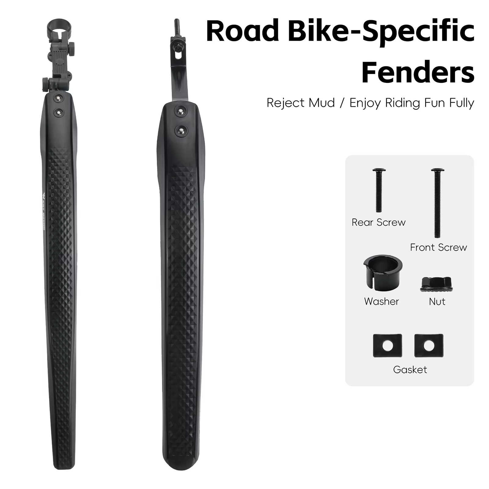 Garde-boue de vélo de route WEST BIKING, résistant aux taches, haute résistance, garde-boue avant/ar