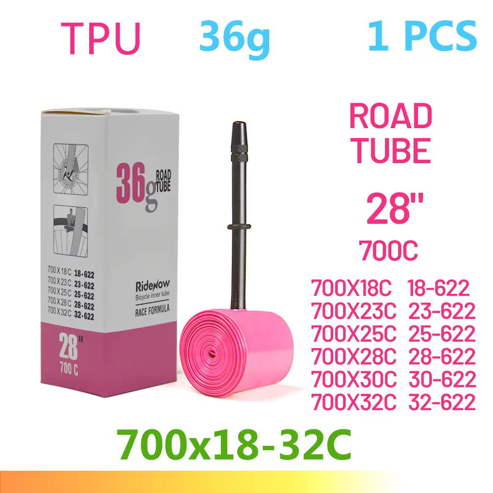 Chambre à air de vélo en TPU 700C 700x18 23 25 28 32 35 37 40 47C pour pneus de vélo de route et VTT