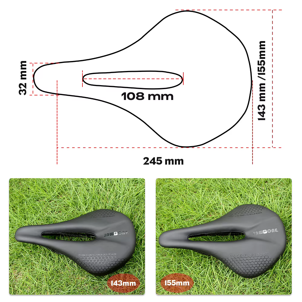 JAWBONE-Selle de vélo en cuir ultralégère, 7x9mm, entièrement en carbone, design creux R64, coussin