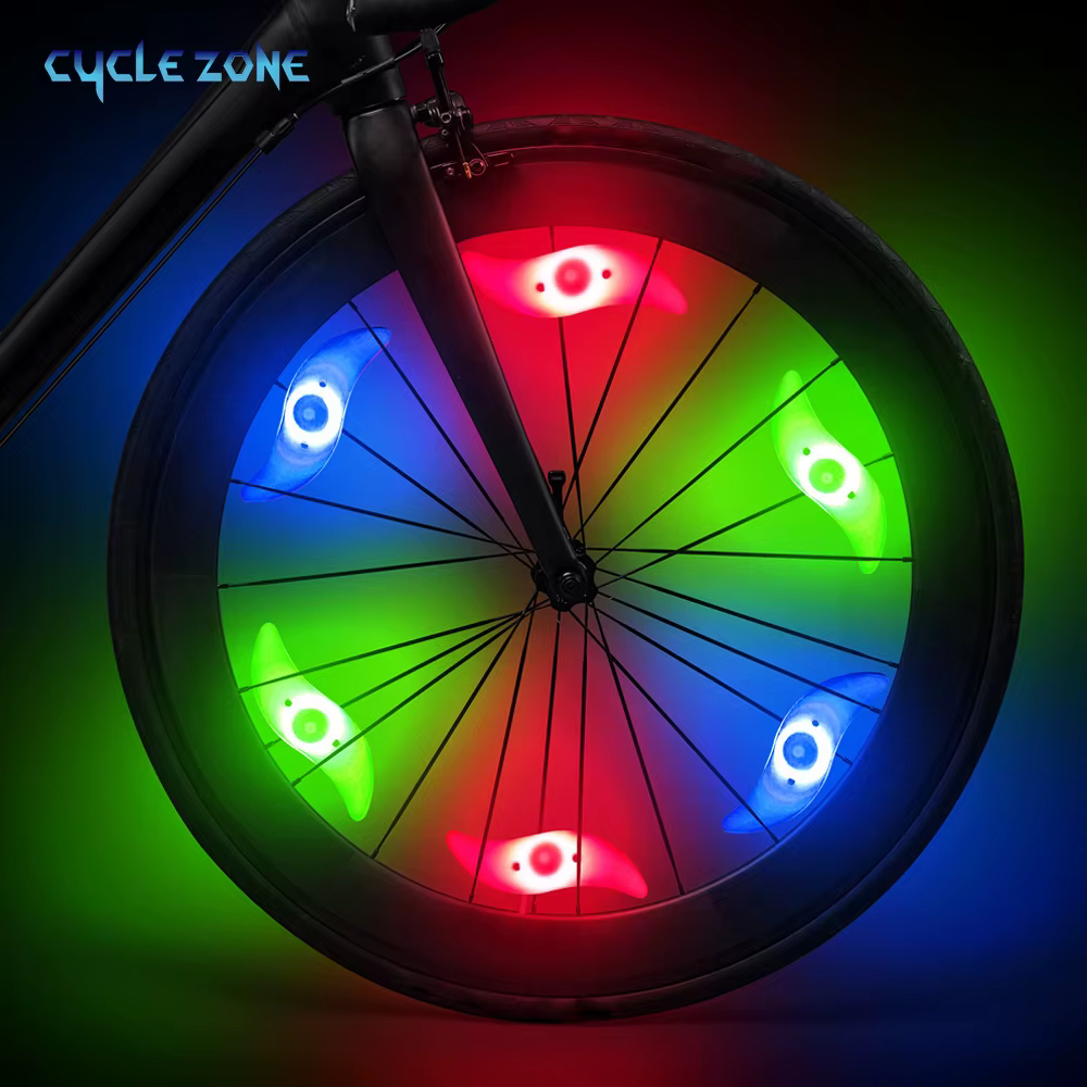 Lumières de pneu de vélo, rayons de roue, 3 modes LED, étanche, avertissement de sécurité, facile à