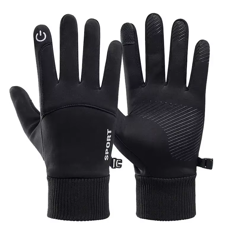 Ensemble de gants de cyclisme imperméables avec doublure en tissu tactile en laine, adaptés aux spor