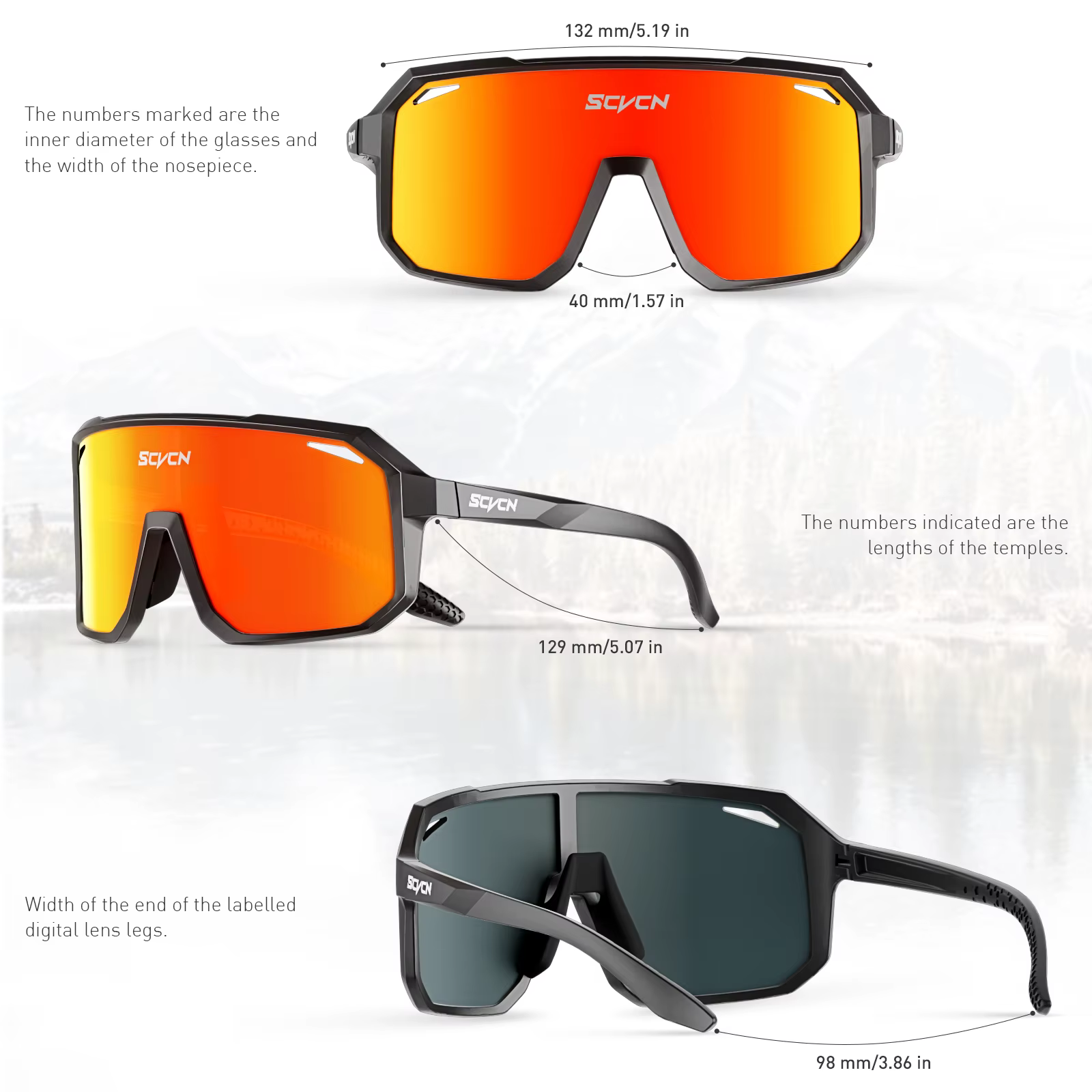SCVCN-Lunettes de soleil de cyclisme pour hommes et femmes, lunettes de protection sportive, vélo de