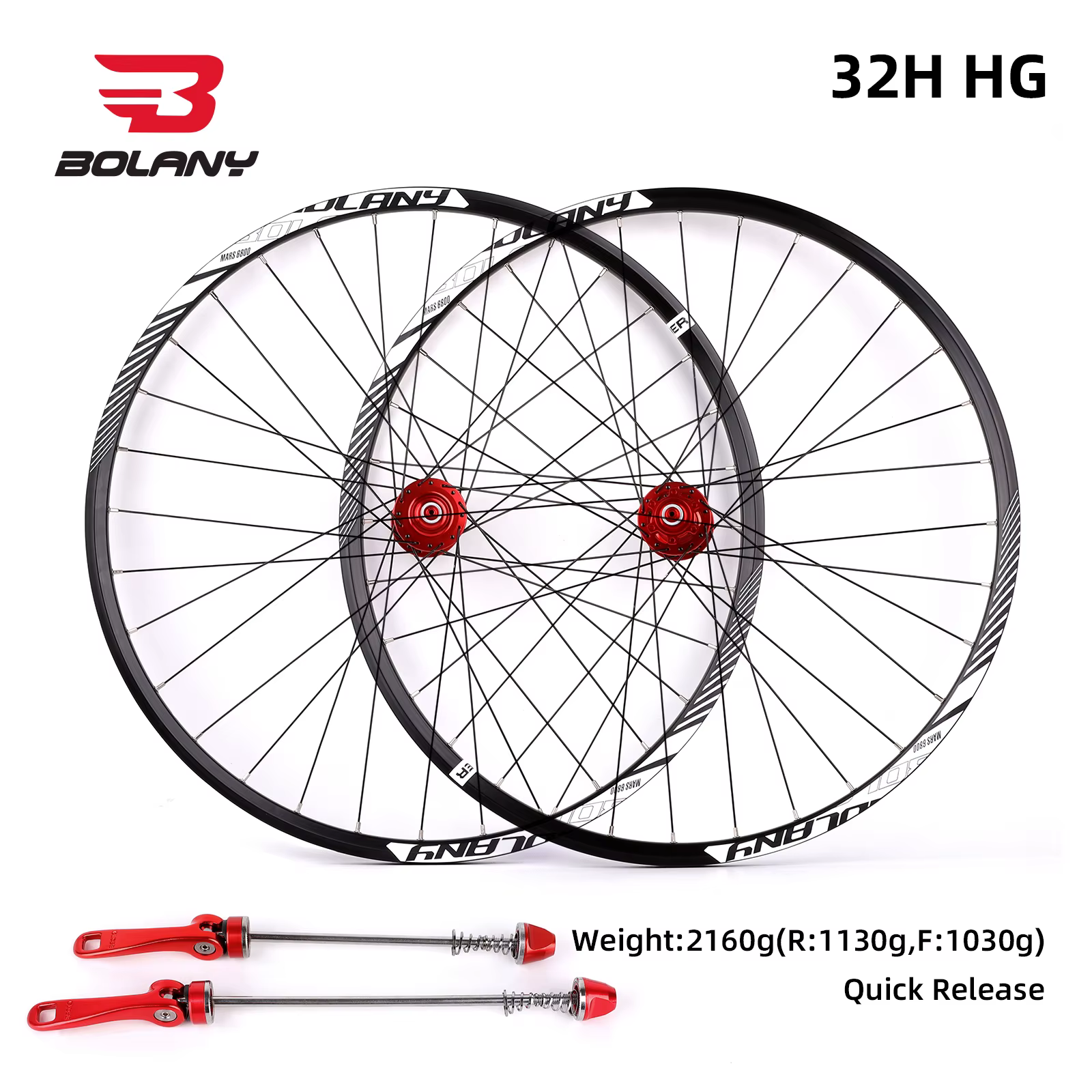 BOLANY 120 clics roues de vélo 32 rayons en alliage d'aluminium 6061 Ultra léger vtt roues HG 8-12 v