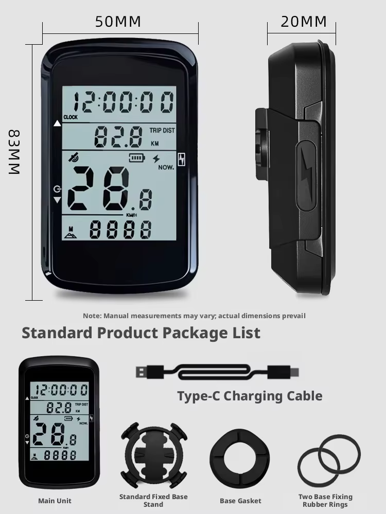 Ordinateur de vélo GPS 2,4 pouces sans fil, étanche, ANT+, Bluetooth 5.0, compteur de vitesse, odomè