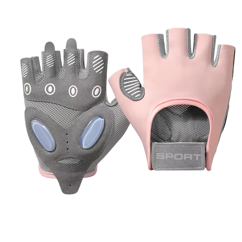 Gants de cyclisme demi-doigts pour femmes, antidérapants, absorbant les chocs, respirants, avec cous