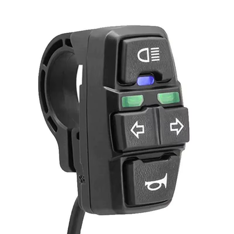 Interrupteur 3-en-1 pour vélo électrique : phare, clignotant, klaxon, commande 36V/48V ON/OFF, inter