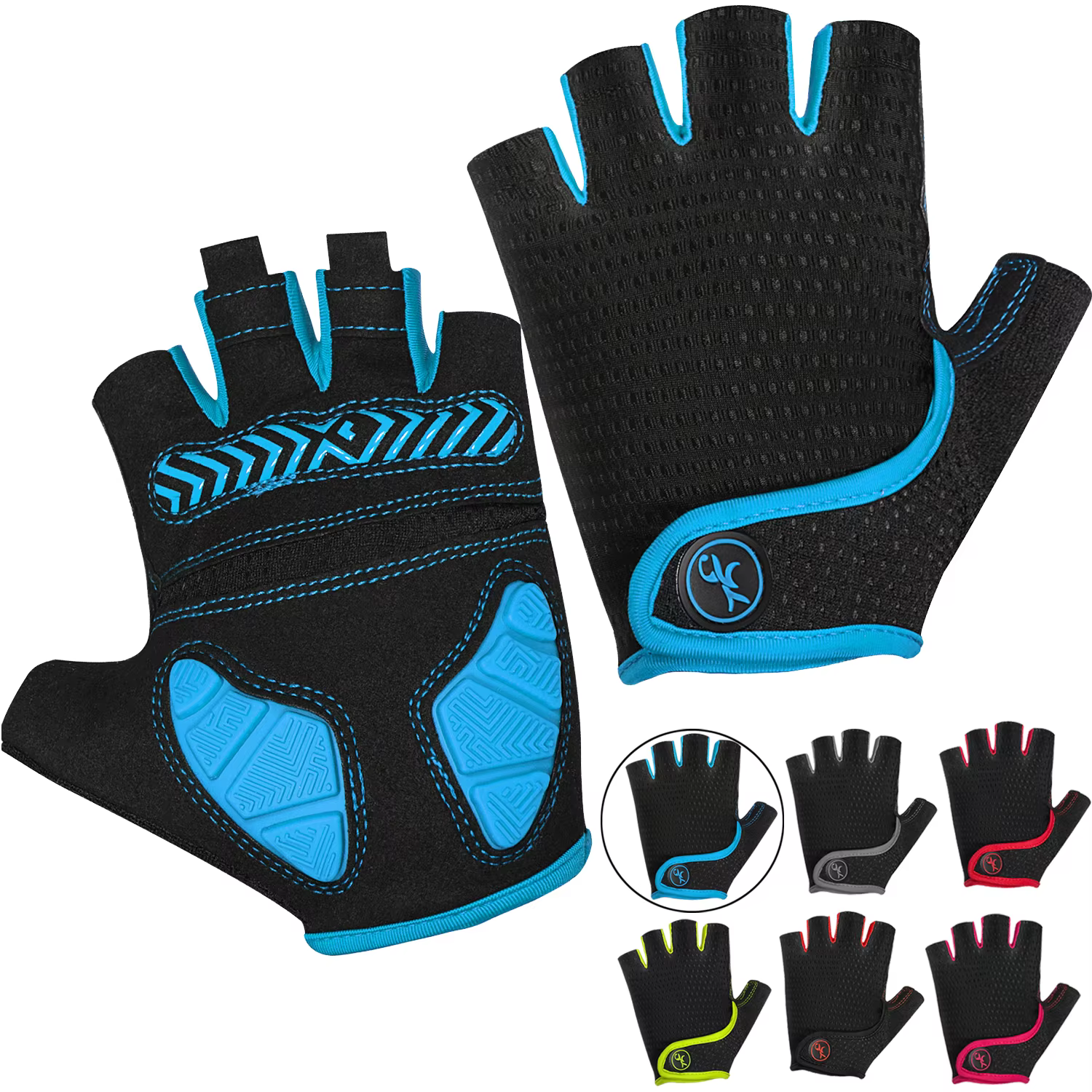 Gants de vélo de montagne MOREOK, demi-doigts, avec coussinets en gel de silicone de 5 mm, antichoc,