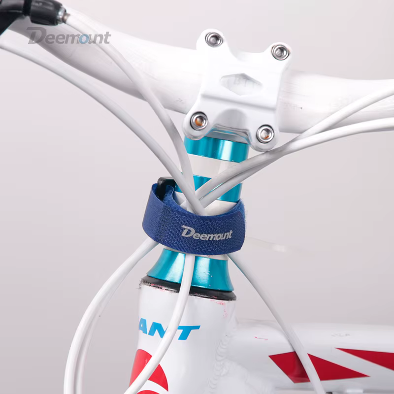 Deemount 4 pièces vélo Nylon crochet/boucle ruban auto-adhésif sangle vélo câble fil cravate pompe b