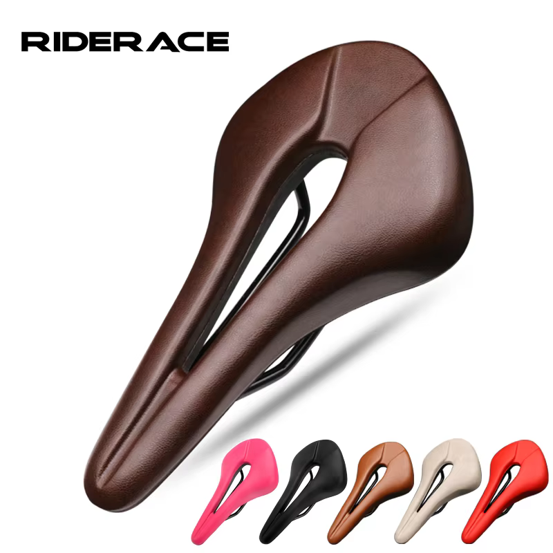 Selle de vélo en cuir PU, Design creux respirant, siège doux et confortable, vtt, vélo de route, cou