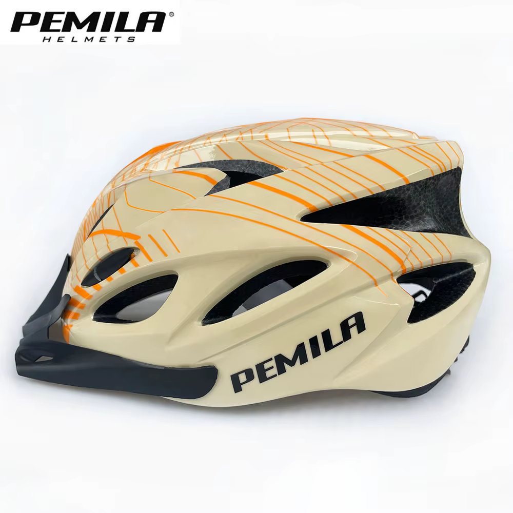 Casque de vélo de montagne ultraléger à rayures avec pare-soleil, casque de vélo VTT DH, sports de p