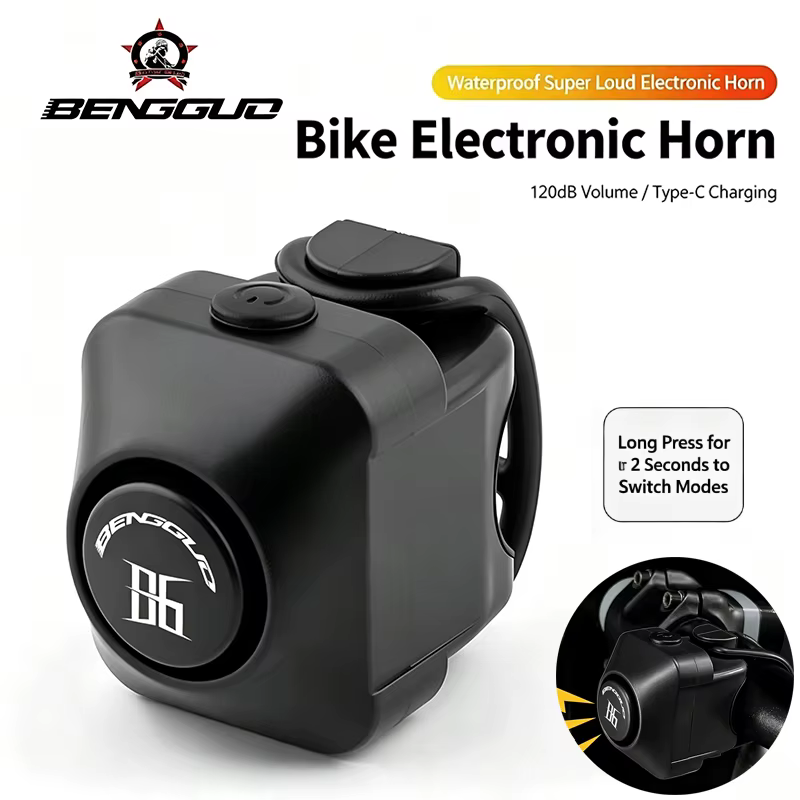 Klaxon électronique pour vélo, son d'avertissement puissant, sonnette de sécurité 110 dB pour VTT, c