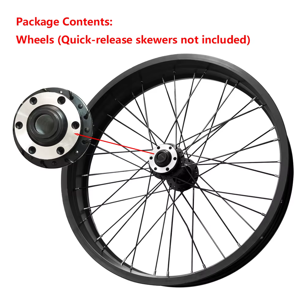 Jeu de roues avant de vélo en aluminium 20x4.0 avec 36 rayons pour accessoires de vélos Fatbike