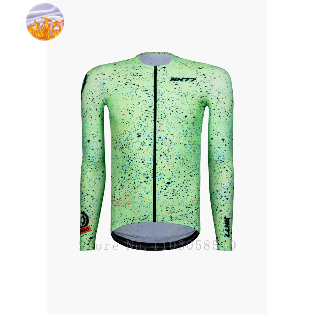 RH77 hiver cyclisme veste chaude hommes à manches longues polaire Jersey moto vtt route sous zéro po