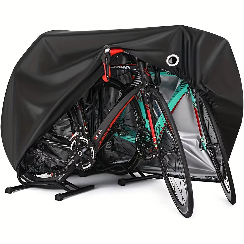 Housse de vélo pour 2 vélos, imperméable, pour l'extérieur, pluie, soleil, UV, poussière, coupe-vent