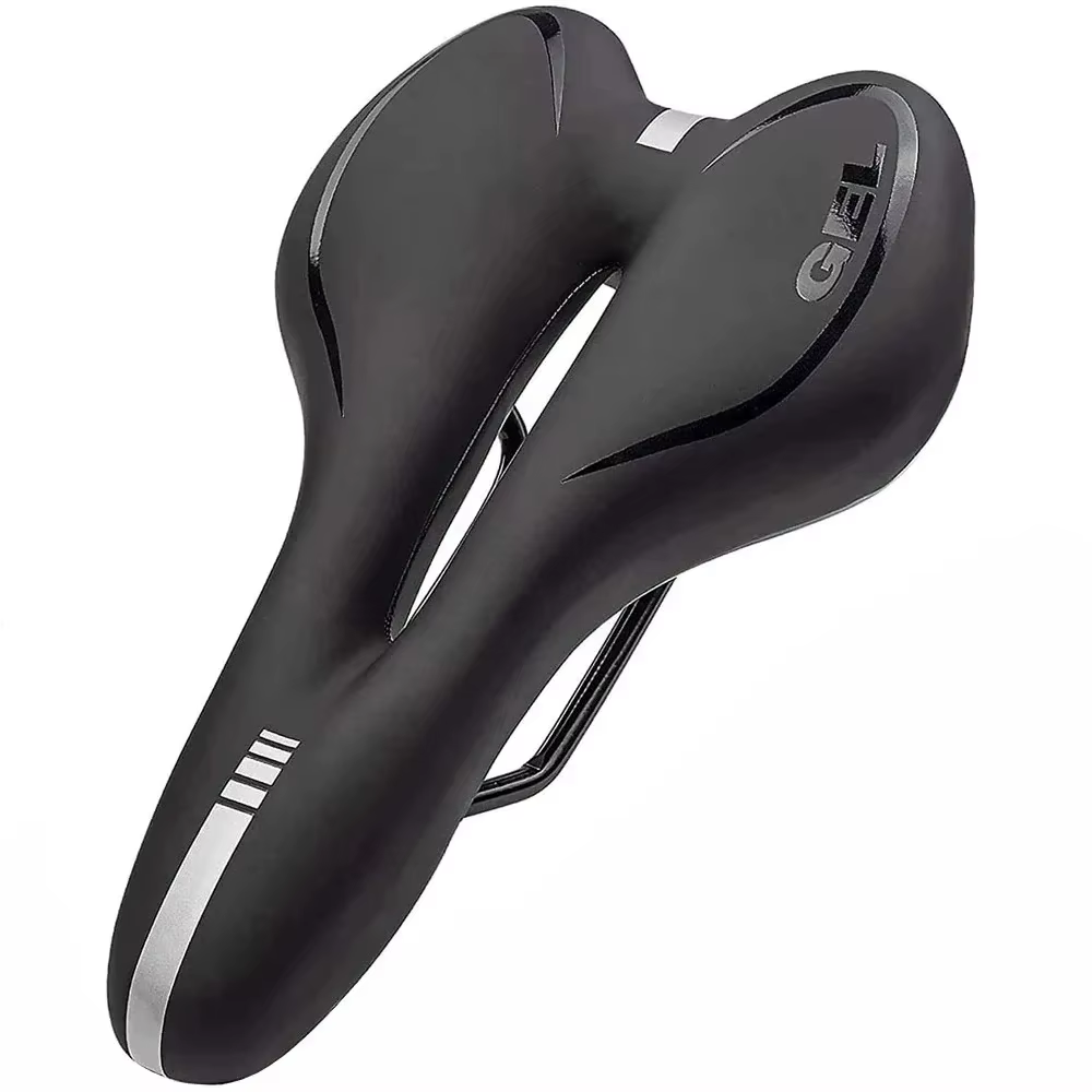 Selle de vélo rembourrée en cuir PU, siège de cyclisme sur route et vtt, confortable, souple, antich