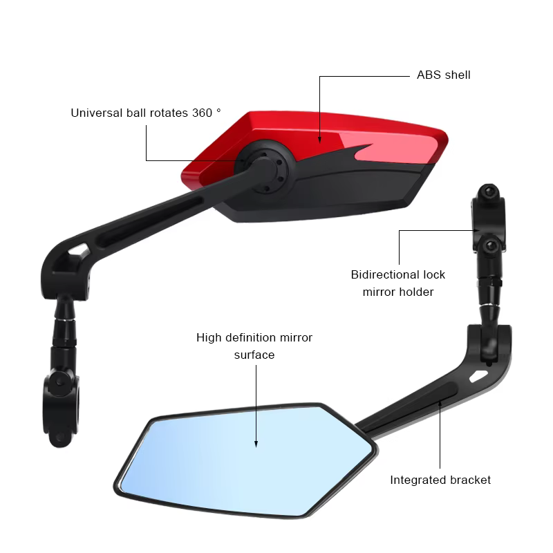 Rétroviseur de vélo bicolore grand Angle réflecteur clair large gamme rétroviseurs de vélo cyclisme
