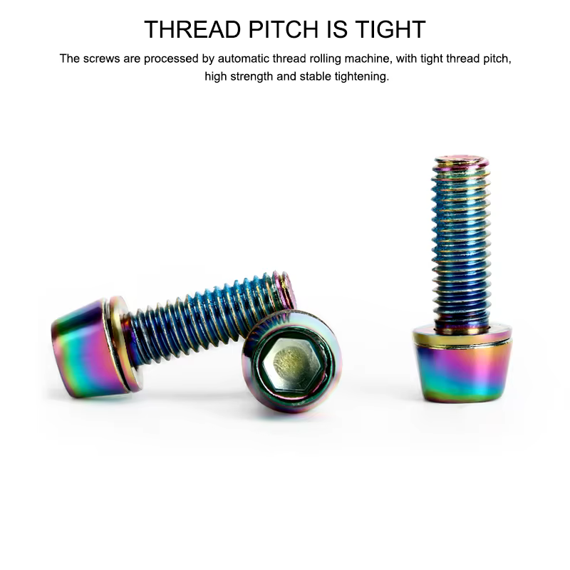 Pince à boulon d'étrier de frein à disque de vélo, vis fixes M6 x 18MM, acier allié coloré plaqué ti
