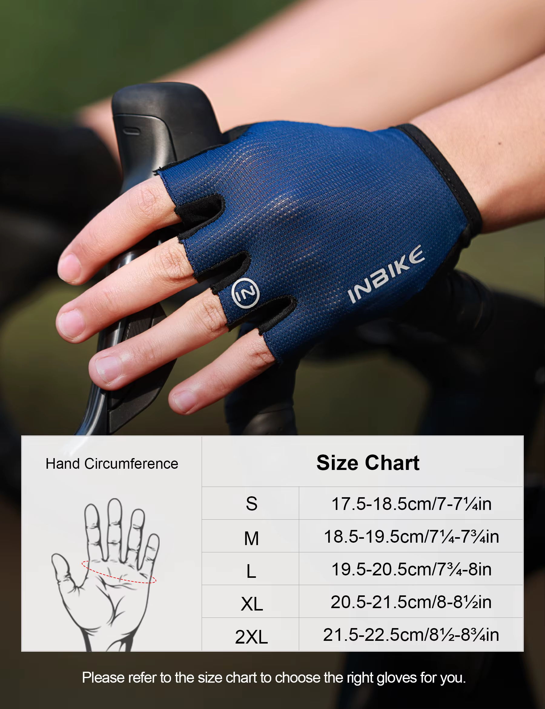 INBIKE demi doigt gants de cyclisme été gants de vélo Absorption des chocs respirant VTT gants vtt a