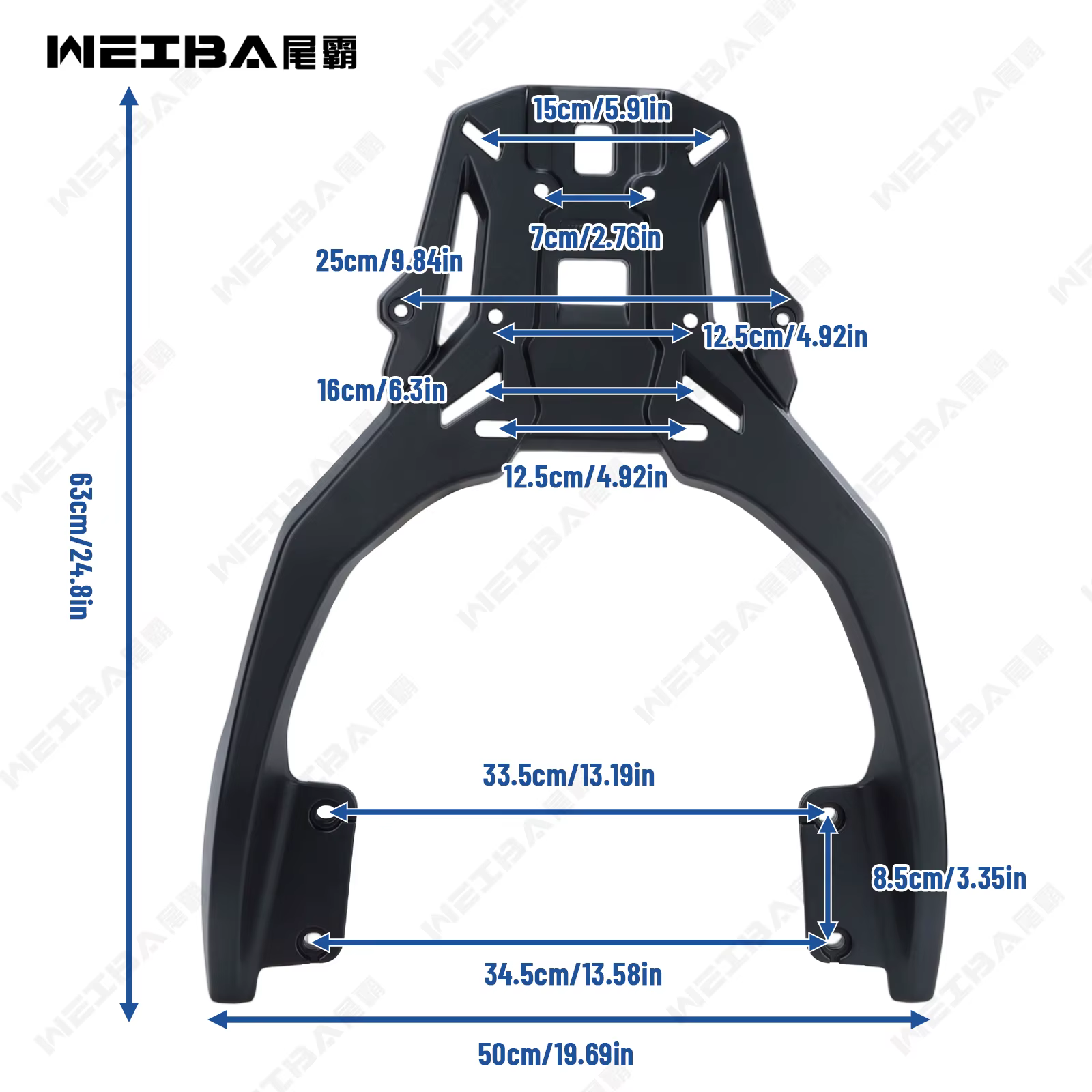 Porte-bagages arrière pour PEUGEOT XP400,WEIBA, Support de boîte de rangement pour porte-bagages de 