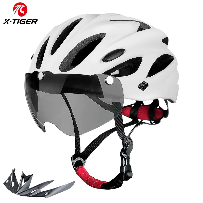 Casque de vélo avec LED feu arrière casque de cyclisme adulte Fit 58-62cm léger respirant coloré cas