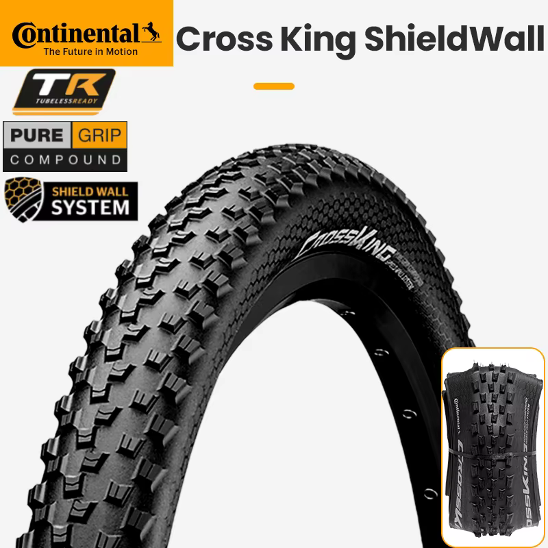 Pneu de VTT Continental CrossKing 27.5/29 x 2.3 pliable, prêt pour tubeless, anti-crevaison, compati