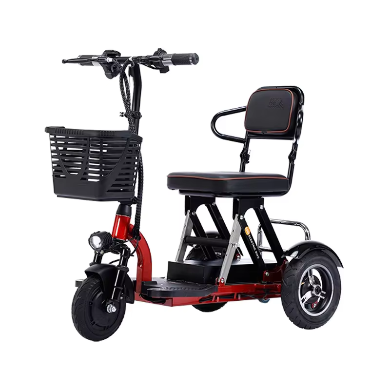 Tricycle électrique pliable pour adultes, avec support de rangement, bagages de voyage pour personne