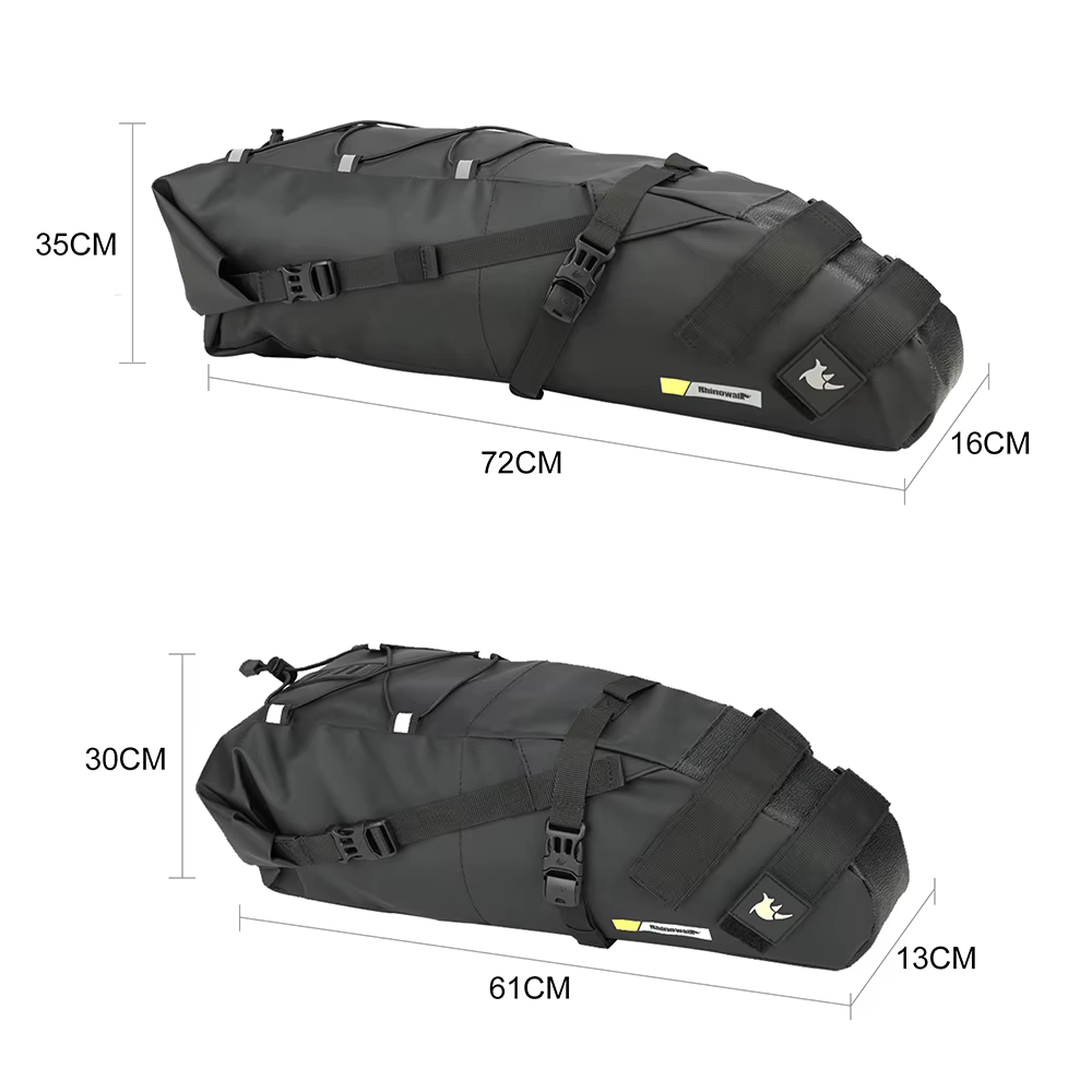 Rhinowalk sac de selle de vélo étanche grande capacité sac de selle de vélo sac arrière pliable de c