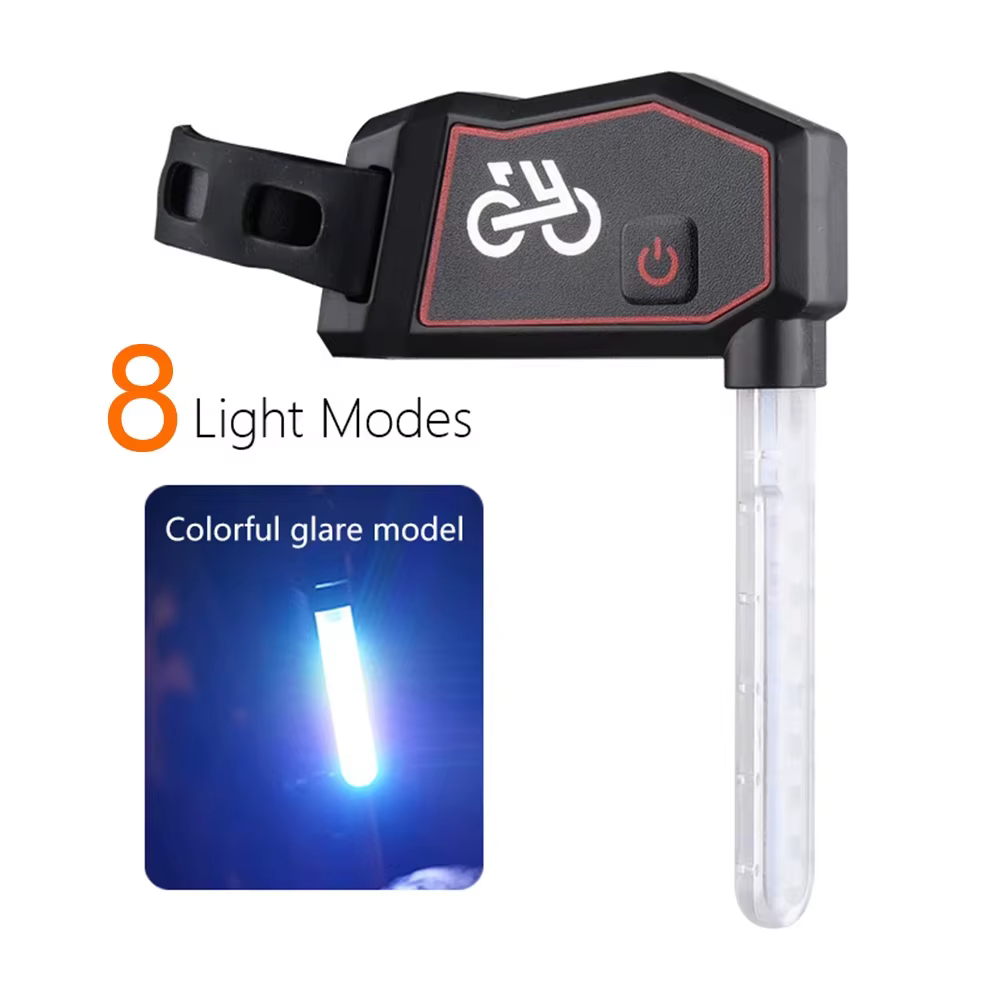 Feu arrière de vélo couleur LED à eau qui coule, clignotant Rechargeable, feu arrière d'avertissemen