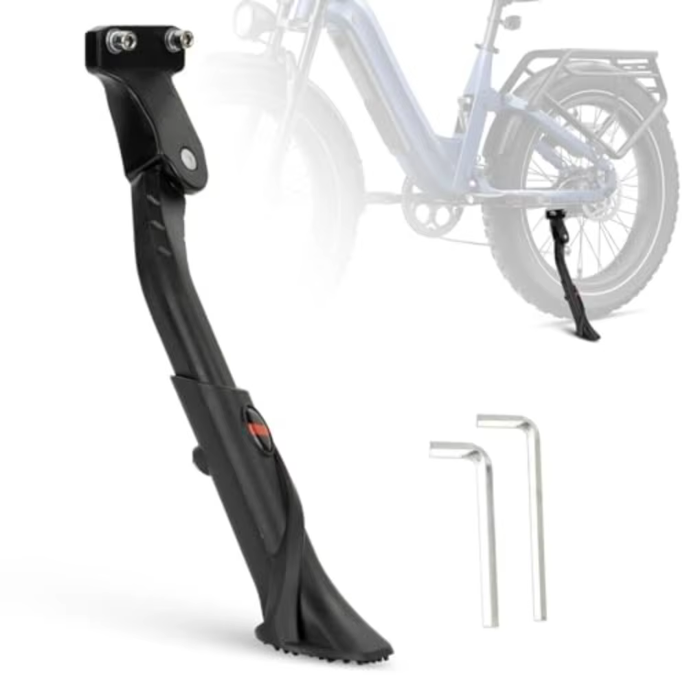Béquille de vélo réglable antidérapante 24"-29" pour vélo électrique, VTT, vélo adulte avec 2 trous