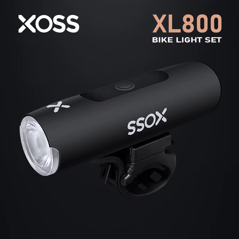XOSS XL400 800 Feu de vélo en aluminium Phare de vélo Lampe de poche Guidon Chargement USB VTT Feu a