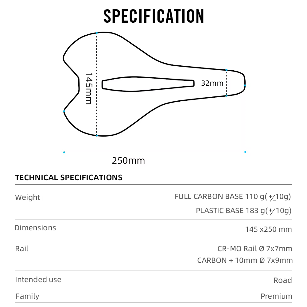 RYET-Selle de vélo super légère entièrement en carbone, siège de vélo de course, siège de vélo de ro