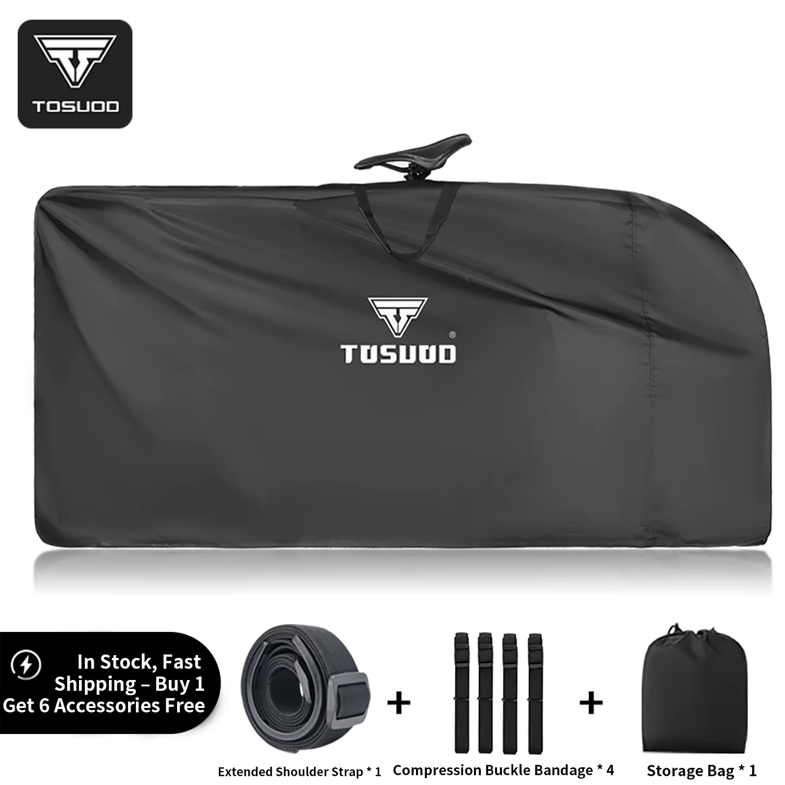 TOSUOD – sac de voyage pour vélo tout compris, grande ouverture, pour vélos de montagne et de route,