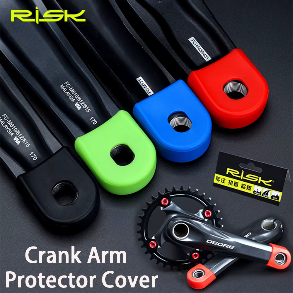 Couvercle de protection de bras de manivelle de vélo en Silicone, 2 pièces, capuchons de protection