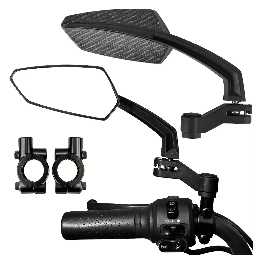 Rétroviseurs universels pour guidon de vélo 360 °   Verre de sécurité grand angle rotatif pour vélos