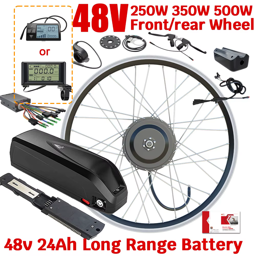 Kit de Conversion de vélo électrique 48v, pour roue de 20 à 29 pouces, 250W 350W 500W, moteur de moy