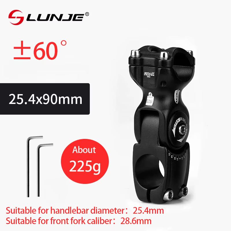 Potence ajustable pour guidon de vélo de route et VTT, adaptateur de fourche avant 90-25.4mm, 31.8 1