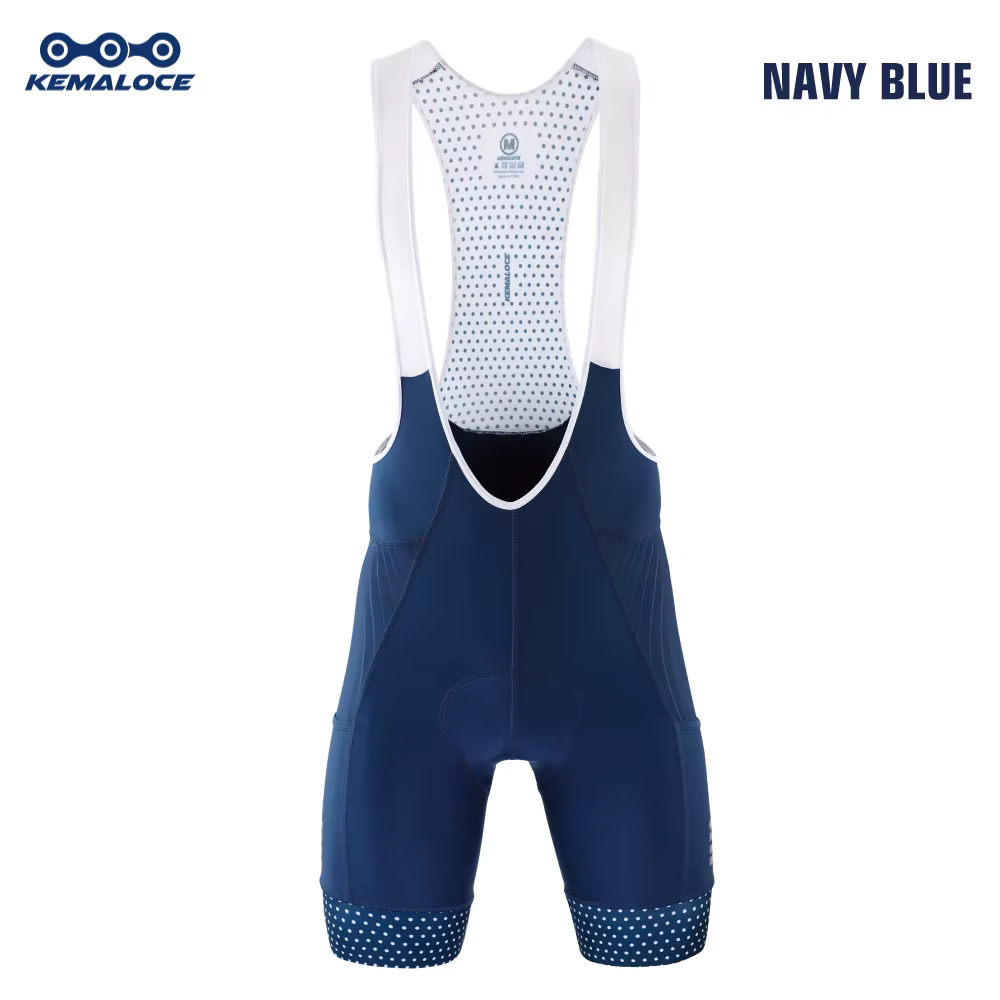 KEMALOCE Cuissard de cyclisme pour homme, bleu et noir, avec coussinet en gel 5D, pour VTT, haut de