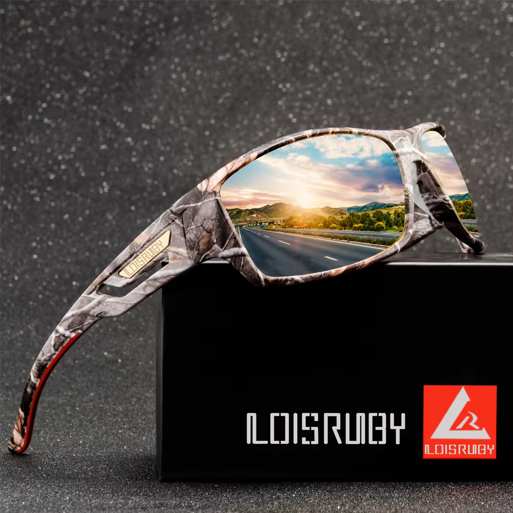 LOISRUBY lunettes de soleil polarisées cyclisme Camouflage conduite Sports de plein air pêche lunett